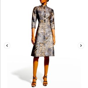 Teri Jon metallic jacquard cocktail dress
